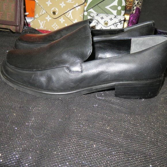 FRANCO SARTO Flex Black Italian Leather Loafers Driving Shoes size 10 - Picture 1 of 13